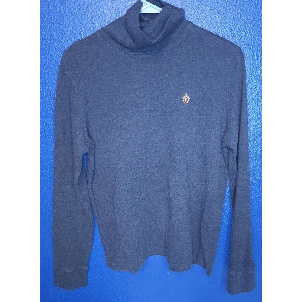 Lauren Ralph Lauren Womens LARGE Dark Gray Turtleneck Sweater Knit Top LS VTG